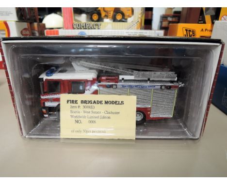 A Fire Brigade model die-cast Limited Edition Scania-West Sussex fire engine, boxed
