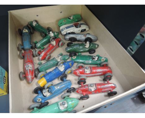 Sixteen 1950's Dinky and Crescent die-cast racing cars