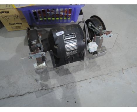 A Black and Decker professional bench grinder