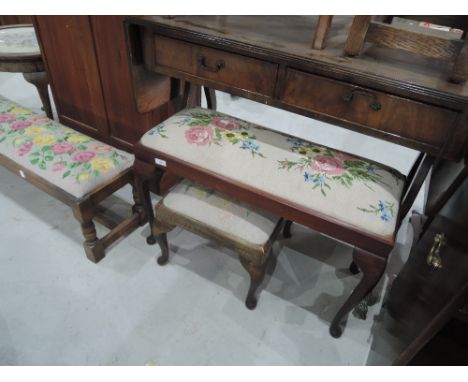 Three tapestry stools
