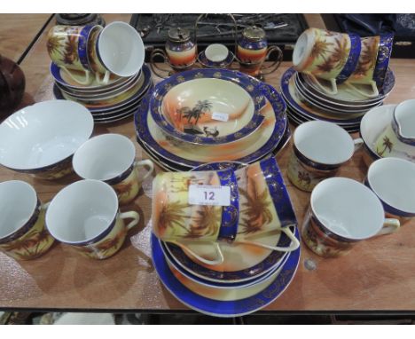 A Victoria china part tea service dessert pattern, 43 pieces