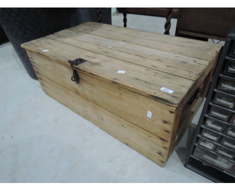 A vintage wood packing crate