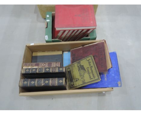 Two boxes of vintage books including Second World War interest and History of The Russian War VOL I and II