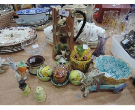 A selection of ceramics and glassware including Hornsea, Fauna ware, Cornish motto ware, and Caithness glass etc