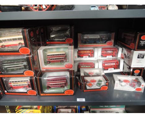 A collection of EFE die-cast buses and cars including OO scale, all boxed, approx 40