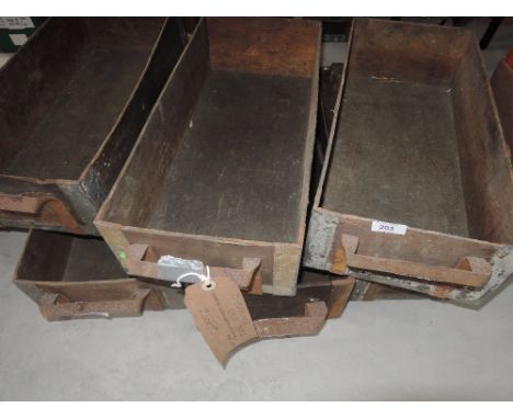 Six vintage rustic drawers