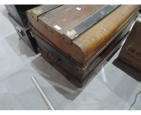 A vintage tin trunk