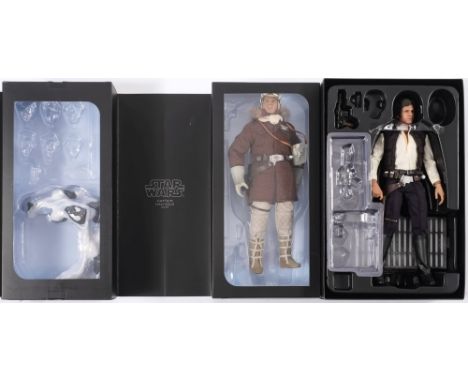 Two Sideshow 1/6th scale Star Wars Figures 'Han Solo' and Captain Han Solo', (accessories incomplete)