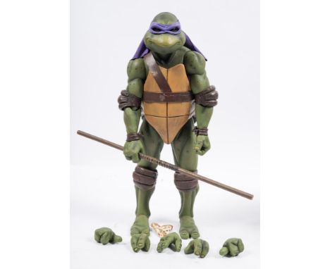 A Neca 1/4th scale Teenage Mutant Ninja Turtle 'Donatello' figure in box:, (incomplete)