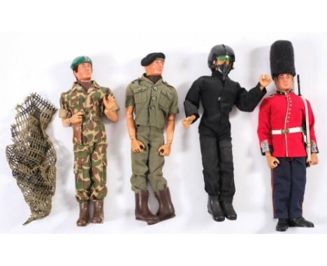 A group of four Action Man flock hair figures:, including a Grenadier Guardsman