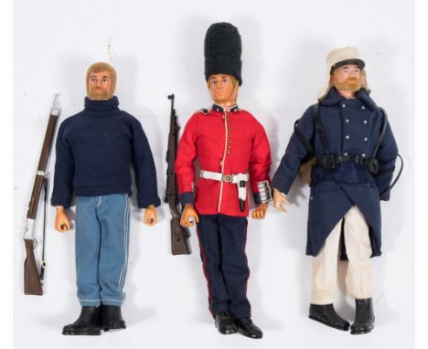 Three Action Man flock hair figures, Explorer, French Foreign Legion and Grenadier Guard: (3).