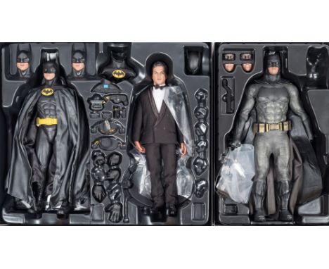 A Hot Toys  1/6th scale 'Batman Returns' figures set MMS294, and a  Batman with Tech Cowl figure:, (both incomplete)