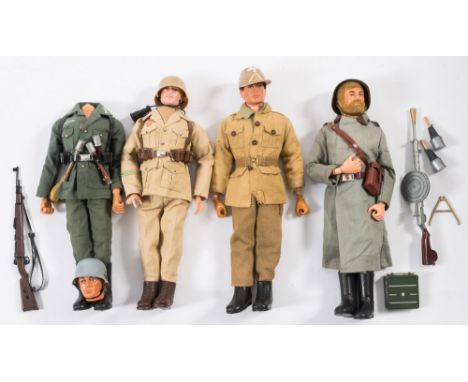 A group of four Action Man figures:,  Russian Infantry, Storm Trooper, and two version of Afrika Korp, (one loose head) (4)