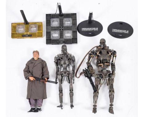 Three loose 1/6th scale Terminator figures including a T-600:, (3). 