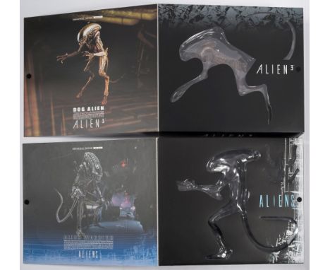 A Hot Toys 1/6th scale Alien 3 'Dog Alien ' box and an Aliens  'Alien Warrior ' box:, (incomplete).