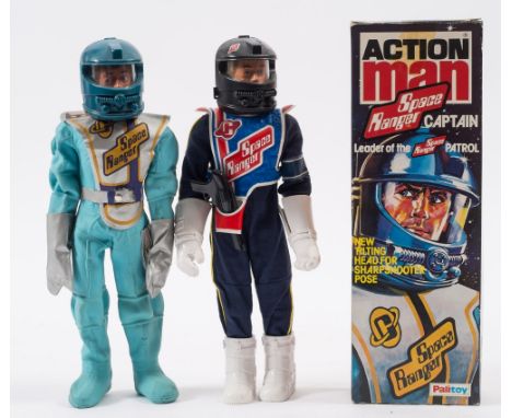 A Palitoy Action Man Space ranger Captain with original box  and one other Space Ranger figure:,(2) 