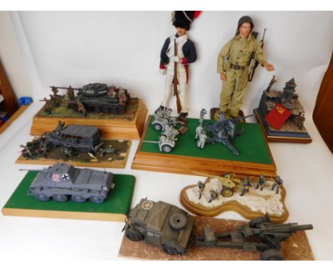 A collection of mostly 1/35 scale dioramas: relating to World War II, and other figures.