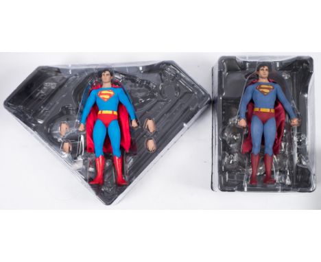 A Hot Toys 12 inch figure of Christopher Reeve 'Superman The Movie' :, together with  a 1/6th scale figure of Superman III 'E