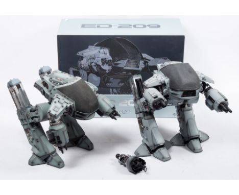 A Hot Toys 1/6th scale Robocop 'ED-209' MMS-204:, together with one other ED-209 figure, (both incomplete)