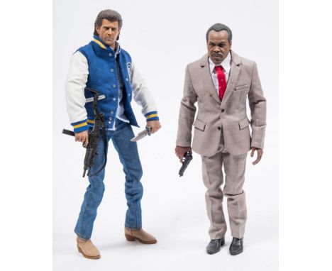 Two Loose Redman Toys 1/6th scale Lethal Weapon figures:, and a small collection of accessories. 