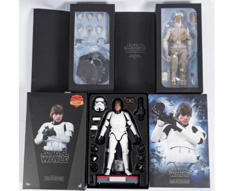 Two Hot Toys 1/6th scale Star Wars figures 'Commader Luke Skywalker Hoth' and 'Luke Skywalker (Stormtrooper Disguise Version)