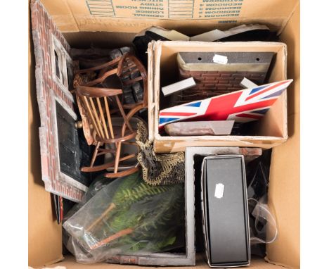 A small group of various 1/6th scale interior/exterior dioramas and miscellaneous accessories:, (a lot)