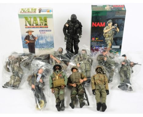 A group of ten 1/6th scale military figures American Infantry:, various makes (a lot)