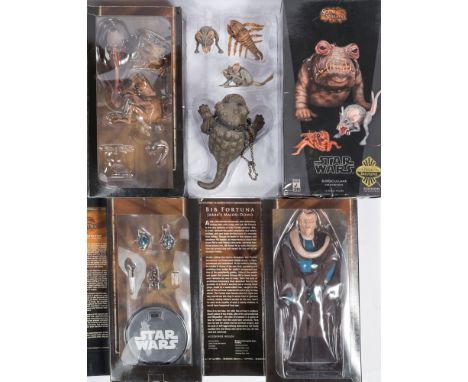 Sideshow 1/6th scale Star Wars 'Bib Fortuna', 'Salacious B Crumb Animal pack', and 'Bubicullaar Creature Pack':, (incomplete)