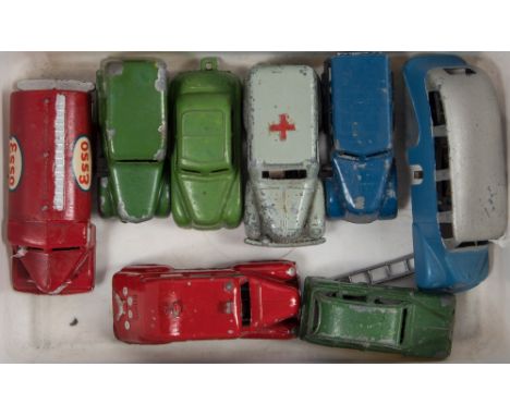 Kay Toys (United Kingdom) a group of eight diecast clockwork vehicles:, comprising a Fire Engine, an Ambulance, an 'Esso ' li