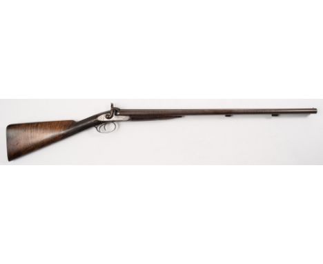 A double barrel percussion cap sporting gun by Charles Lancaster , London, No 1154:, 29 1/2 inch barrels with remains of make