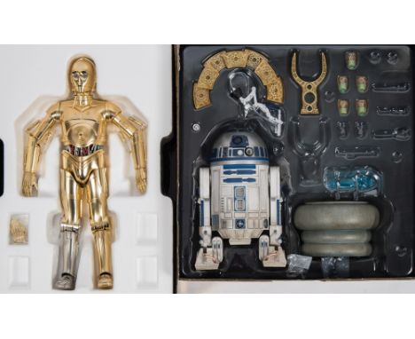 Sideshow 1/6th scale Star Wars 'C3PO' and R2-D-2':, (accessories incomplete)