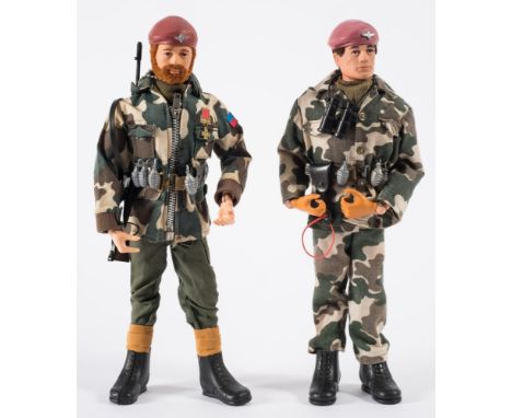 Two Action Man flock hair Parachute Regiment figures:, one with Victoria Cross medal(2).