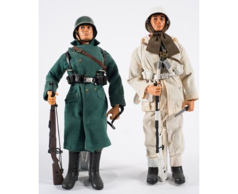 Two Action Man flock hair German Stormtroopers:, one with Winter dress, both with 'Eagle eyes' (2).