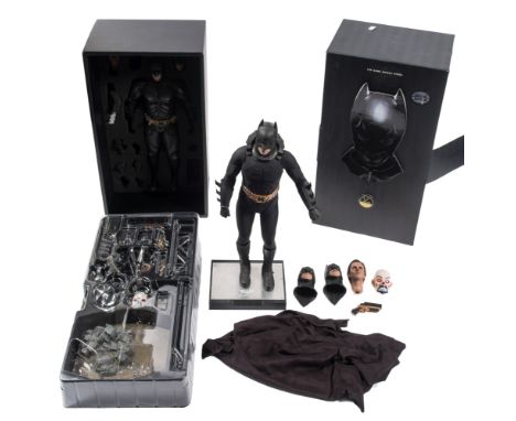 A Hot Toys 1/4th scale figure 'The Dark Knight Rises Batman', QS001:, in box ( incomplete) together with another loose figure