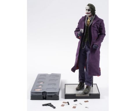 An Enterbay 1/4th scale loose Batman- The Dark Knight figure 'The Joker':, with a small collection of accessories. 