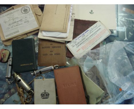 A WWII War Medal to Albert Syson, Durham Light Infantry together with a collection of related Army papers and ephemera etc:.*