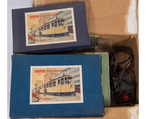 Marklin Hamo HO gauge, two boxed Strassenbahn sets No 50 and No 75 in original boxes:, together with a collection of addition