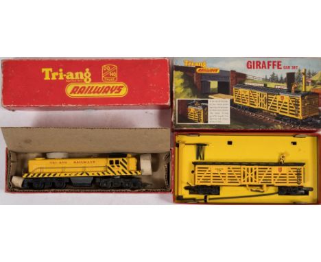 A Tri-ang HO/OO scale Giraffe Car set R348:, boxed, together with a Diesel Switcher R155, boxed (2)