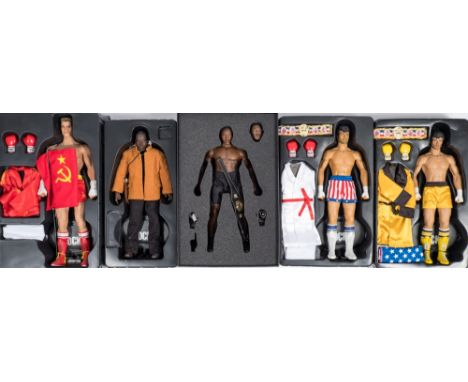 A group of four Hot Toys  1/6th scale 'Rocky' figures:, including ' Clubber Lang' and 'Italian Stallion Version' together wit