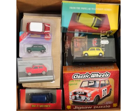 Corgi and others a collection of boxed models of Minis:,  including Corgi 1/32 scale 'Italian Job' set.
