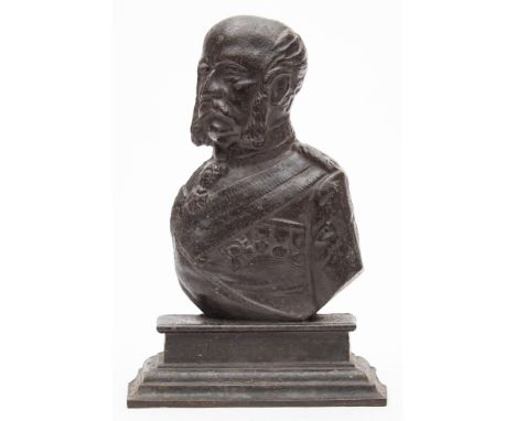 Of Crimean War interest, a cast iron commemorative doorstop: modelled as a half portrait of General the Hon.Sir James Yorke S
