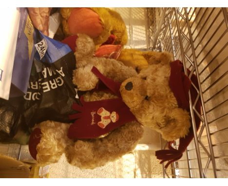 Three anniversary teddies 1997 / 1999 and 2000 and a Cabbage Patch doll