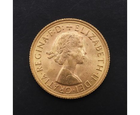 AN ELIZABETH II SOVEREIGN, 1958. An Elizabeth II Sovereign, bare head r. reverse George and the dragon, dated 1958. *CR  A ni