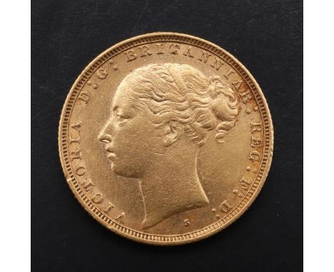 A VICTORIAN SOVEREIGN, SYDNEY, 1885. A Queen Victoria Sovereign, young bust l. with S below the bust for the Sydney Mint, Aus