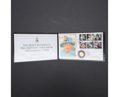 AN ELIZABETH II GOLD ONE POUND, 2016. An Elizabeth II gold £1.00, crowned bust r. reverse commemorating the Queen's 90th Birt