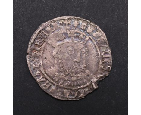 EDWARD VI IN THE NAME OF HENRY VIII, GROAT, 1547-51. A hammered silver groat, facing crowned bust with beard r. mint mark Lis