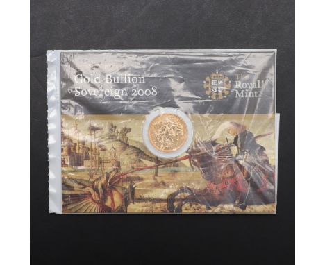 AN ELIZABETH II SOVEREIGN, 2008. An Elizabeth II Sovereign, bare head r. reverse George and the dragon, in Royal Mint 'Bullio