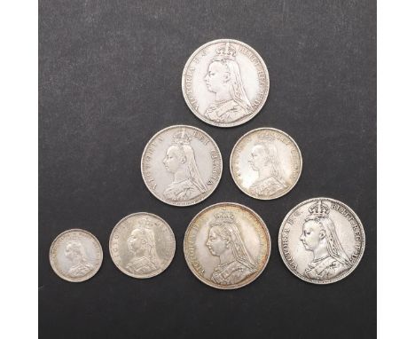 A QUEEN VICTORIA CROWN 1887 AND OTHERS. Queen Victoria Crown, Jubilee bust l. Reverse with St George and the Dragon, dated 18