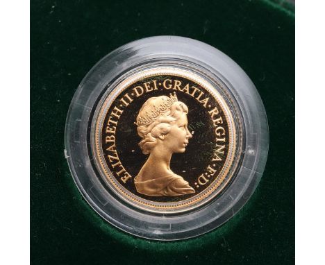 AN ELIZABETH II PROOF SOVEREIGN, 1980. An Elizabeth II Proof Sovereign, crowned bust r. Reverse St George and the Dragon, dat