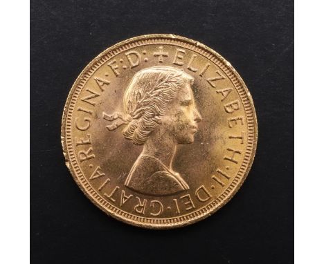 AN ELIZABETH II SOVEREIGN, 1957. An Elizabeth II Sovereign, bare head r. reverse George and the dragon, dated 1957. *CR  A ni